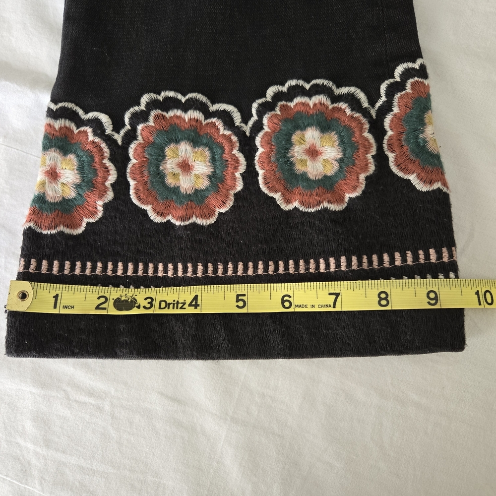 DRIFTWOOD Black Jeans With Floral Embroidery - Picture 7 of 13
